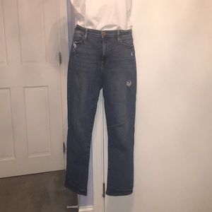 Frame Le High Straight Distressed Denim